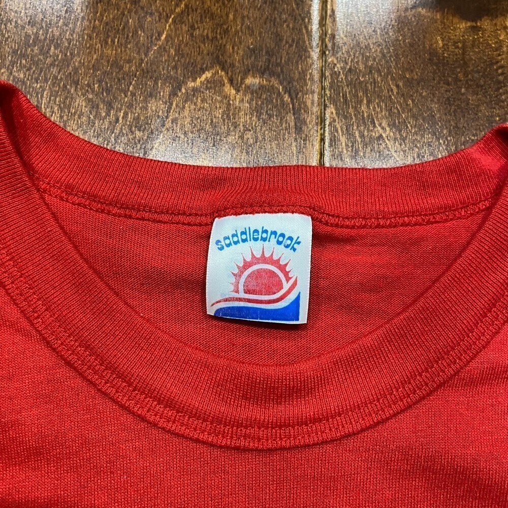 Atlanta Hawks Single Stitched Vintage Red Yellow T-Shirt Men's Size Large - Picture 5 of 8